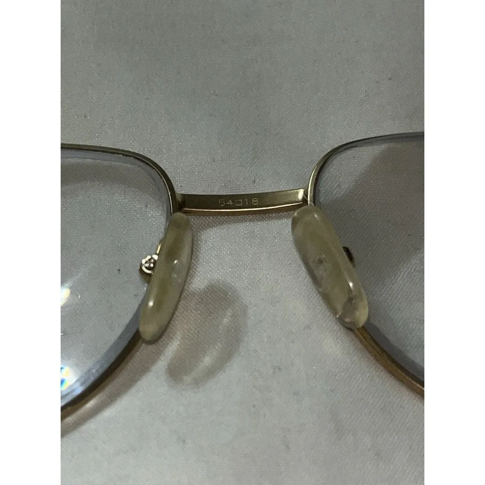 Vintage 80's Matte Gold Montreaux Premiere Aviator Pilot Eyeglasses 54-18-140